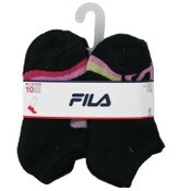 Wholesale - 10pk FILA GRL POWER PRINT HC NS SOCKS SIZE 4-6, UPC: 193159268572